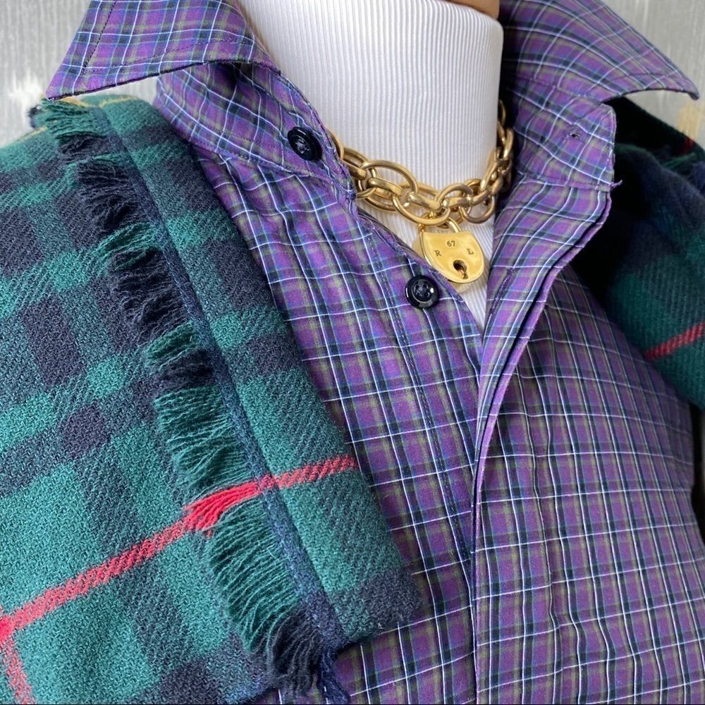 Ralph Lauren Fall ‘12 Green Plaid Fringe Trim Wool Trouser - Picture 11 of 16